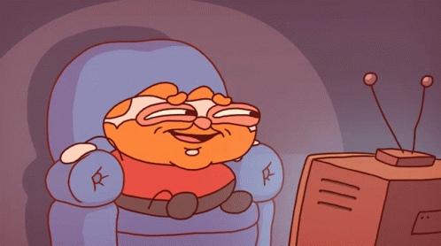 Cartoon Man Sitting In Chair With R GIF