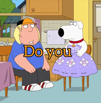 Cartoon Man Sitting Next To Dog Saying Do You GIF