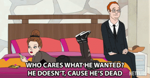 Cartoon Man Sitting Next To Woman On Bed GIF