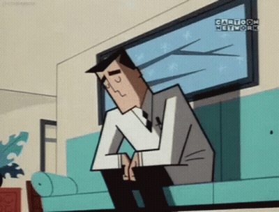 Cartoon Man Sitting On Couch Head Down GIF