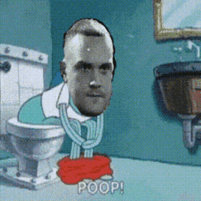Cartoon Man Sitting On Toilet Poop GIF