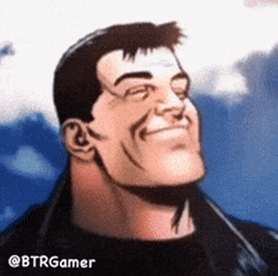 Cartoon Man Smiling With @btrgamer