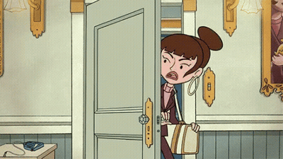 Cartoon Man Standing In Front Of A Door GIF