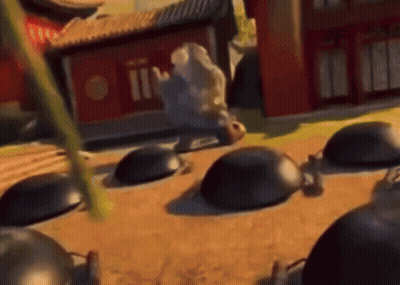Cartoon Man Standing In Front Of Building Saying II GIF