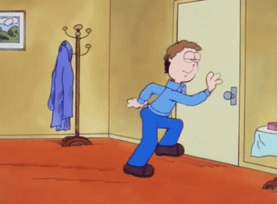 Cartoon Man Standing In Front Of Door GIF