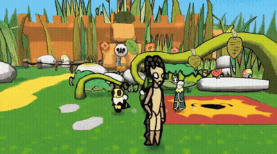 Cartoon Man Standing In Grassy Area GIF