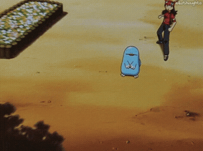 Cartoon Man Standing Next To Blue Penguin Saying What Thoughts GIF