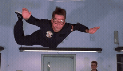 Cartoon Man Standing On Ladder GIF