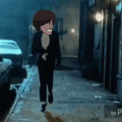 Cartoon Man Walking Down Sidewalk With Letters By P GIF