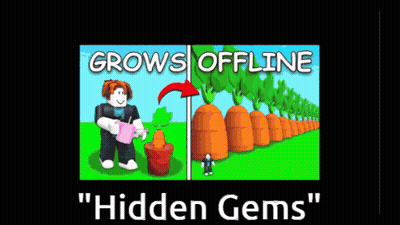 Cartoon Man Watering Carrots Grows Offline Hidden Gems