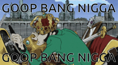 Cartoon Man Wearing Crown Saying Goop Bang Nigga GIF