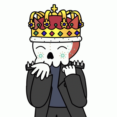 Cartoon Man Wearing Crown With Hearts GIF