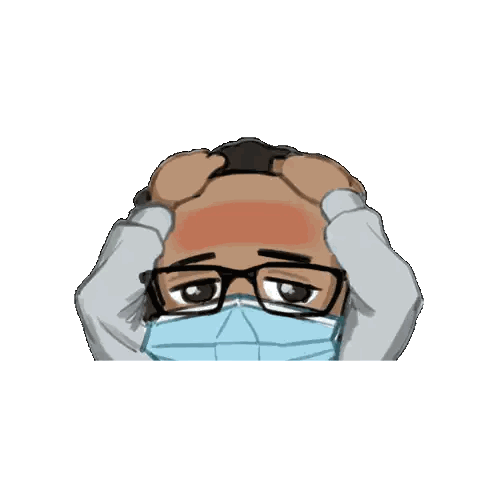 Cartoon Man Wearing Glasses And Face Mask Sticker