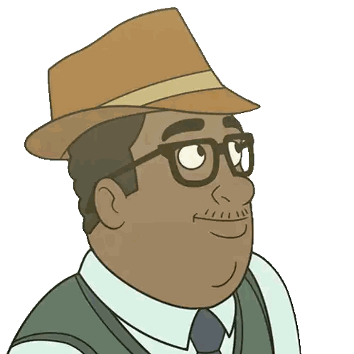 Cartoon Man Wearing Glasses And Hat Sticker