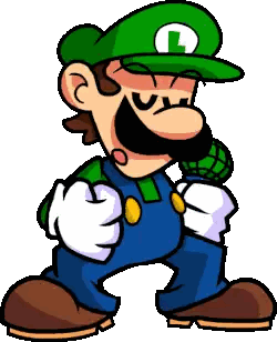 Cartoon Man Wearing Green Hat With L Sticker