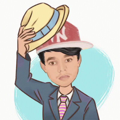 Cartoon Man Wearing Hat With Letter N GIF