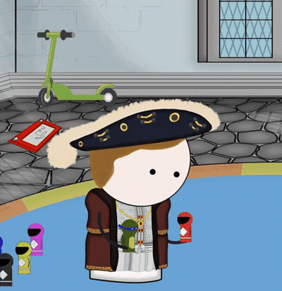 Cartoon Man Wearing Hat With Letters O And O GIF