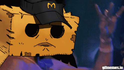 Cartoon Man Wearing McDonald's Hat GIF