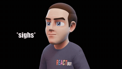 Cartoon Man Wearing React Bot Shirt GIF