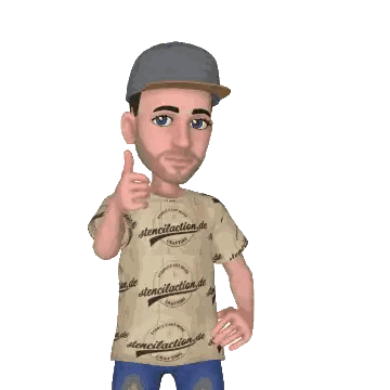 Cartoon Man Wearing Stencilaction.de T-Shirt Sticker