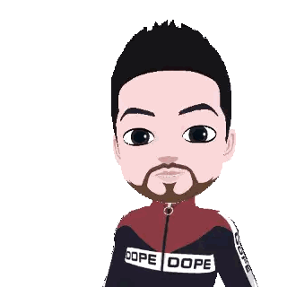 Cartoon Man Wearing Sunglasses And Dope Shirt Sticker
