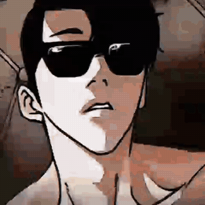 Cartoon Man Wearing Sunglasses And Necklace GIF