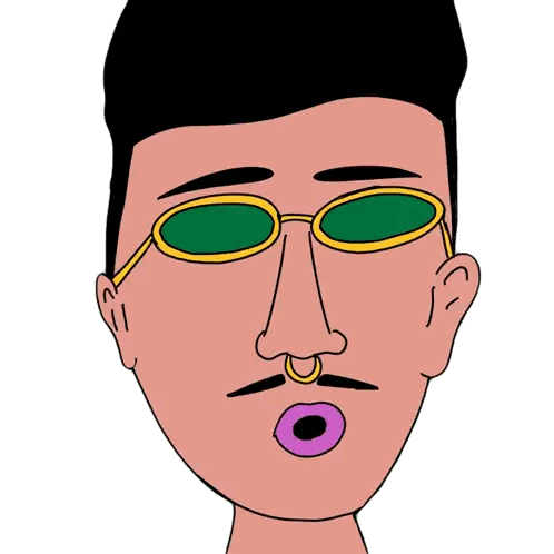 Cartoon Man Wearing Sunglasses Sticker