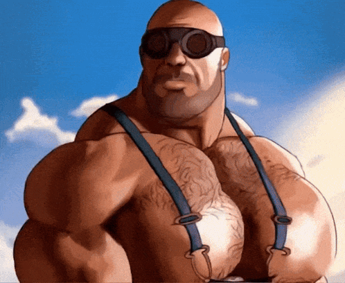 Cartoon Man Wearing Suspenders And Sunglasses GIF