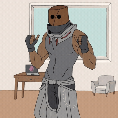 Cartoon Man With Bag On Head Giving Thumbs Up