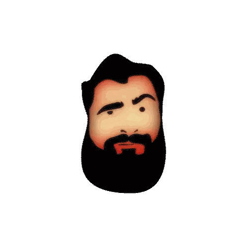 Cartoon Man With Beard And Eyebrows Sticker