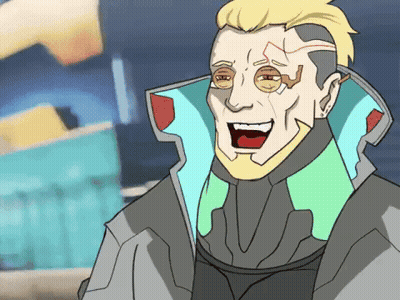 Cartoon Man With Beard And Glasses Laughing GIF