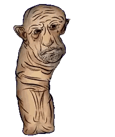 Cartoon Man With Beard And Long Arm Sticker
