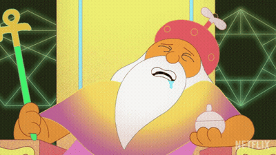 Cartoon Man With Beard And Netflix Logo GIF