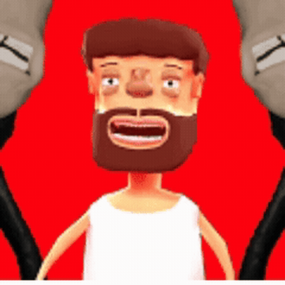 Cartoon Man With Beard And White Tank Top GIF