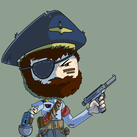 Cartoon Man With Beard Holding Gun With Fire Behind Him GIF