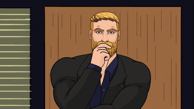 Cartoon Man With Beard In Suit GIF