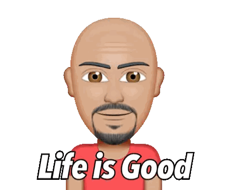 Cartoon Man With Beard Saying Life Is Good Sticker