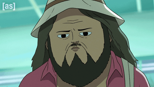 Cartoon Man With Beard Wearing Hat And Pink Shirt As GIF