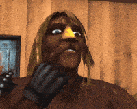 Cartoon Man With Bird On Head GIF