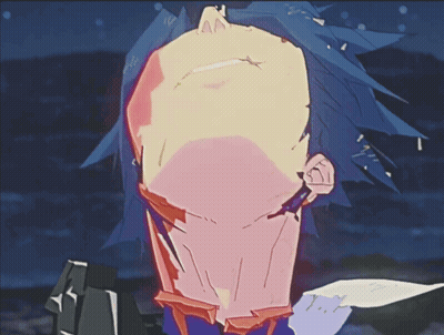 Cartoon Man With Blue Hair And Yellow Head GIF
