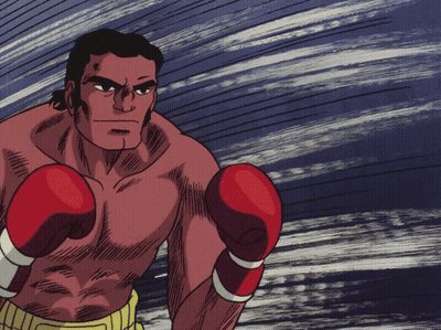 Cartoon Man With Boxing Gloves No Shirt GIF