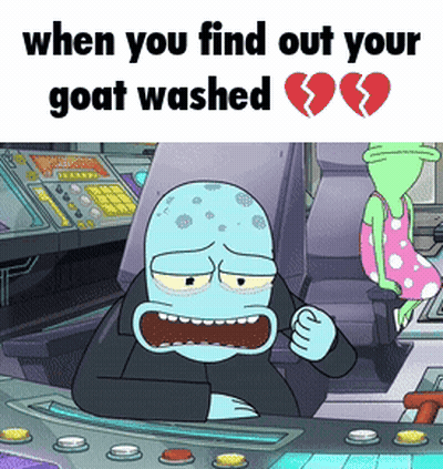 Cartoon Man With Broken Heart When You Find Out Your Goat Washed GIF