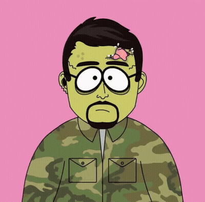 Cartoon Man With Bug On Head GIF
