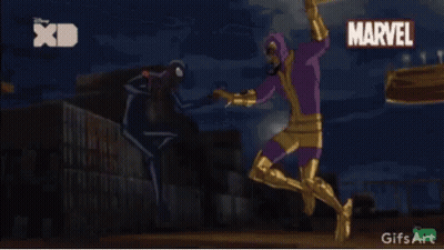 Cartoon Man With Cape And Marvel GIF