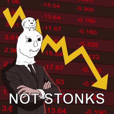 Cartoon Man With Dog On Head Not Stonks GIF