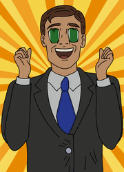 Cartoon Man With Dollar Eyes GIF