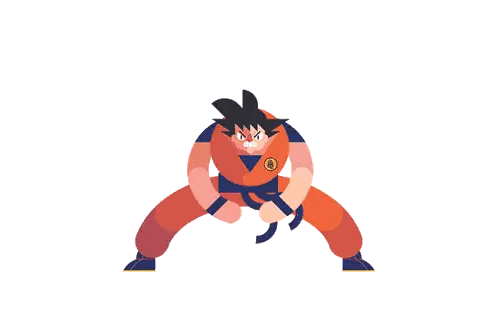 Cartoon Man With Dragon Ball Z Logo Sticker