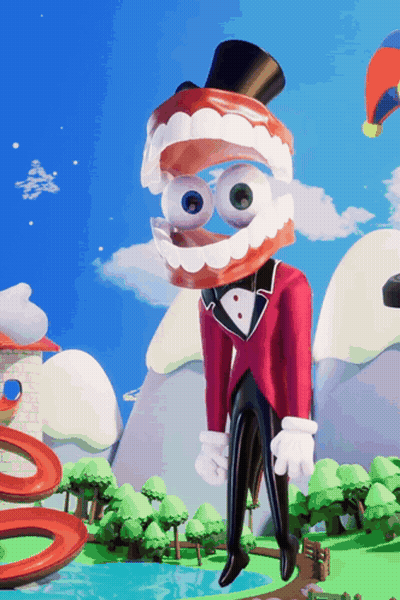 Cartoon Man With Fake Teeth And Top Hat GIF