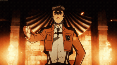 Cartoon Man With Fist Up In Front Of Brick Wall GIF