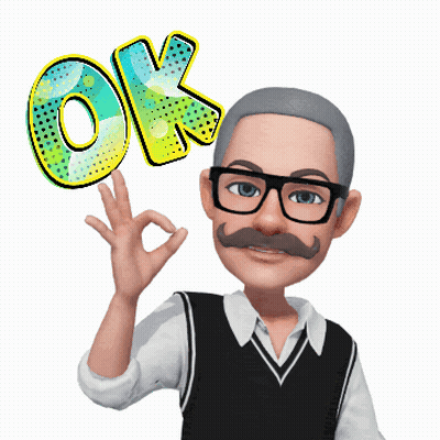 Cartoon Man With Glasses And Mustache OK Sign GIF